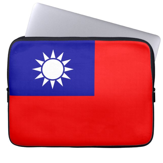 Taiwan Vlag: Republiek China, Chinees Taipei Laptop Sleeve (Voorkant)
