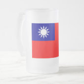 Taiwan Vlag: Republiek China, Chinees Taipei Matglas Bierpul (Voorkant links)