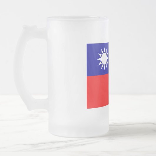 Taiwan Vlag: Republiek China, Chinees Taipei Matglas Bierpul (Links)
