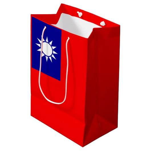 Taiwan Vlag: Republiek China, Chinees Taipei Medium Cadeauzakje (Voorkant Gekanteld)