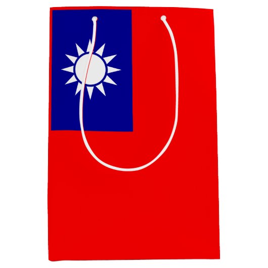 Taiwan Vlag: Republiek China, Chinees Taipei Medium Cadeauzakje (Voorkant)