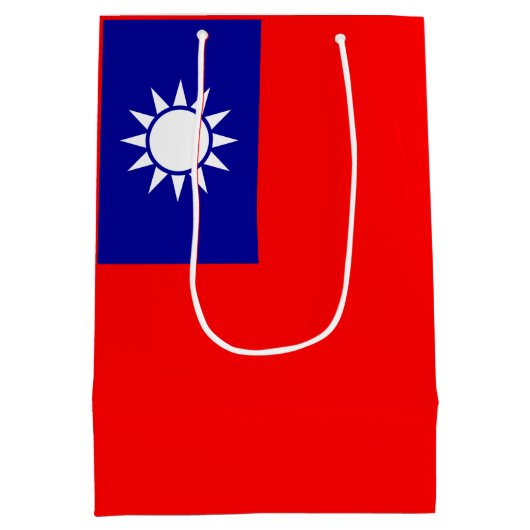 Taiwan Vlag: Republiek China, Chinees Taipei Medium Cadeauzakje (Achterkant)