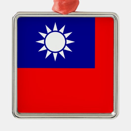 Taiwan Vlag: Republiek China, Chinees Taipei Metalen Ornament (Voorkant)