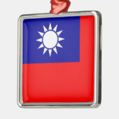 Taiwan Vlag: Republiek China, Chinees Taipei Metalen Ornament (Links)