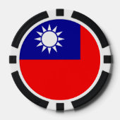 Taiwan Vlag: Republiek China, Chinees Taipei Poker Chips (Voorkant)