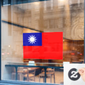 Taiwan Vlag: Republiek China, Chinees Taipei Raamsticker (Cafe Raam)
