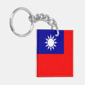 Taiwan Vlag: Republiek China, Chinees Taipei Sleutelhanger (Voorkant Links)