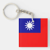 Taiwan Vlag: Republiek China, Chinees Taipei Sleutelhanger (Voorkant)