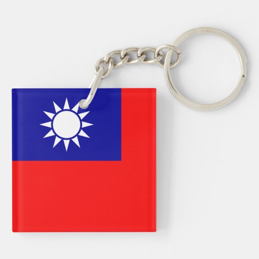 Taiwan Vlag: Republiek China, Chinees Taipei Sleutelhanger (Achterkant)