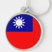 Taiwan Vlag: Republiek China, Chinees Taipei Sleutelhanger (Voorkant)