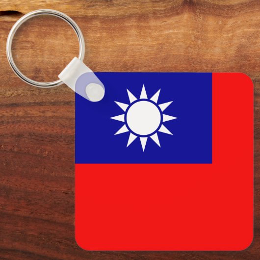 Taiwan Vlag: Republiek China, Chinees Taipei Sleutelhanger (Voorkant)