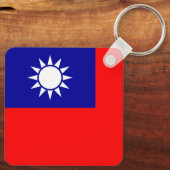 Taiwan Vlag: Republiek China, Chinees Taipei Sleutelhanger (Achterkant)