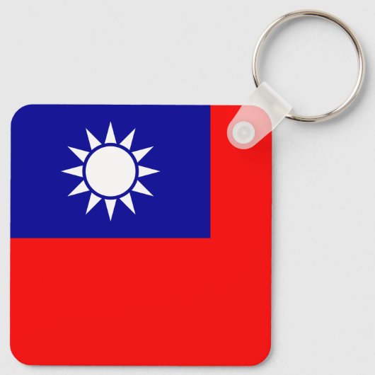 Taiwan Vlag: Republiek China, Chinees Taipei Sleutelhanger (Achterkant)