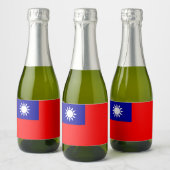 Taiwan Vlag: Republiek China, Chinees Taipei Sparkling Wijnetiket (Flessen)