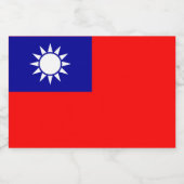 Taiwan Vlag: Republiek China, Chinees Taipei Sparkling Wijnetiket (Enkel label)