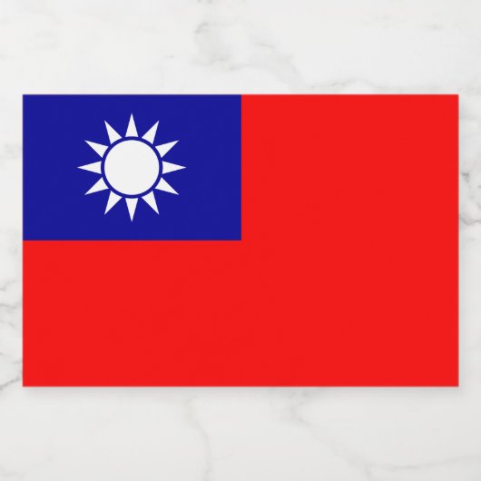 Taiwan Vlag: Republiek China, Chinees Taipei Sparkling Wijnetiket (Enkel label)