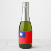 Taiwan Vlag: Republiek China, Chinees Taipei Sparkling Wijnetiket (Voorkant)