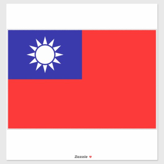 Taiwan Vlag: Republiek China, Chinees Taipei Sticker (Vel)