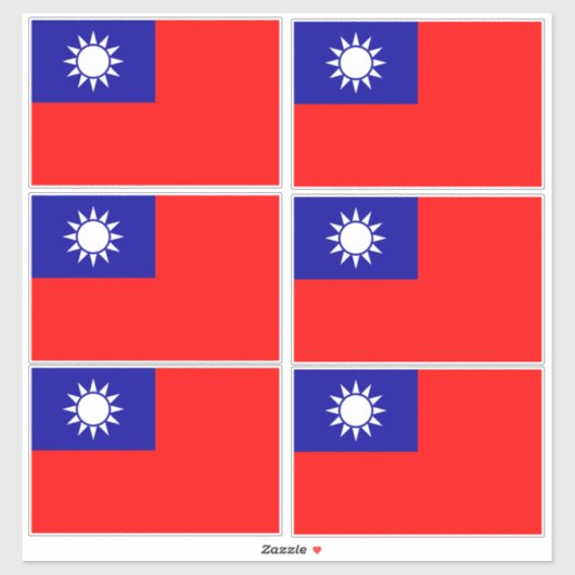 Taiwan Vlag: Republiek China, Chinees Taipei Sticker (Vel)