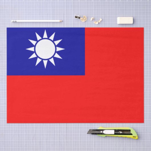 Taiwan Vlag: Republiek China, Chinees Taipei Tissuepapier (Craft)