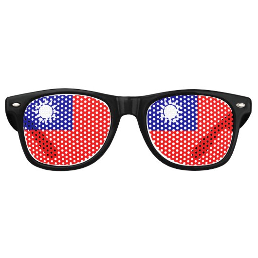 Taiwan vlag retro zonnebril (Voorkant)