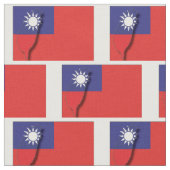 TAIWAN Vlag ROC Kaart Omtrek Stof (Close Up)