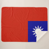 Taiwan vlag sherpa deken (Voorkant (horizontaal))