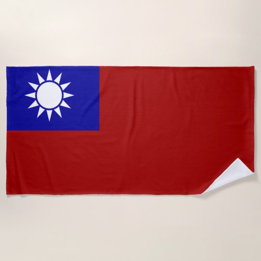 Taiwan vlag strandlaken (Voorkant)