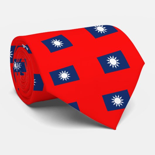 taiwan vlag stropdas (Opgerold)