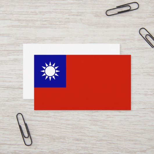 Taiwan vlag visitekaartje (Voorkant / Achterkant in situ)