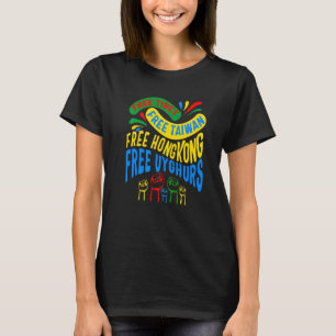 Taiwan Vrij Tibet Protest Vuist Steun Chinese Tai T-shirt