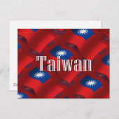 Taiwan Waving Flag Briefkaart (Voorkant / Achterkant)