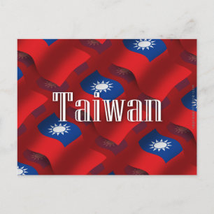 Taiwan Waving Flag Briefkaart