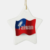 Taiwan Waving Flag Keramisch Ornament (Rechts)