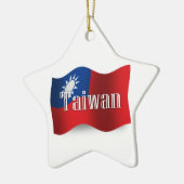 Taiwan Waving Flag Keramisch Ornament (Links)