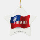 Taiwan Waving Flag Keramisch Ornament (Achterkant)
