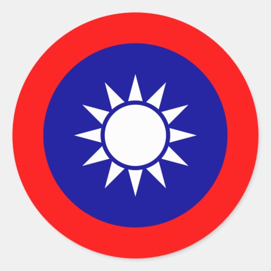 Taiwanees nationaal embleem, Taiwan Ronde Sticker (Voorkant)