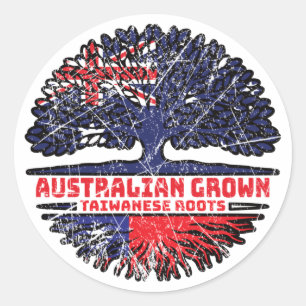 Taiwanese Australische Australië - boomstammen Ronde Sticker