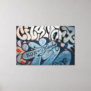 Taiwanese graffiti, Taipei, Taiwan Canvas Afdruk