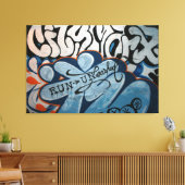 Taiwanese graffiti, Taipei, Taiwan Canvas Afdruk (Insitu (Woonkamer))