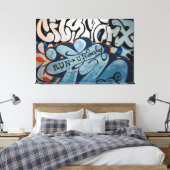 Taiwanese graffiti, Taipei, Taiwan Canvas Afdruk (Insitu (Slaapkamer))