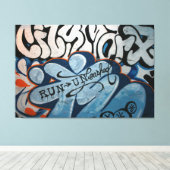 Taiwanese graffiti, Taipei, Taiwan Canvas Afdruk (Insitu (Houten vloer))