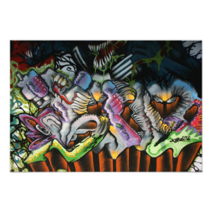 Taiwanese graffiti, Taipei, Taiwan Foto Afdruk