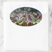 Taiwanese graffiti, Taipei, Taiwan Ovale Sticker (Tas)