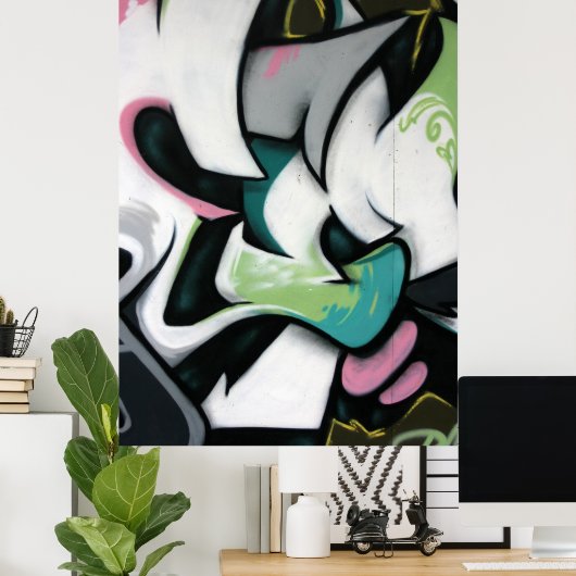 Taiwanese graffiti, Taipei, Taiwan Poster (Thuiskantoor)