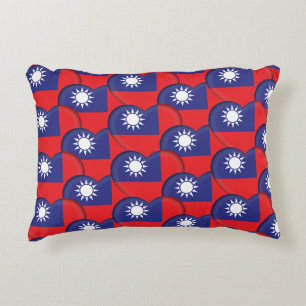 Taiwanese harten en Taiwanese vlag / Taiwan Accent Kussen