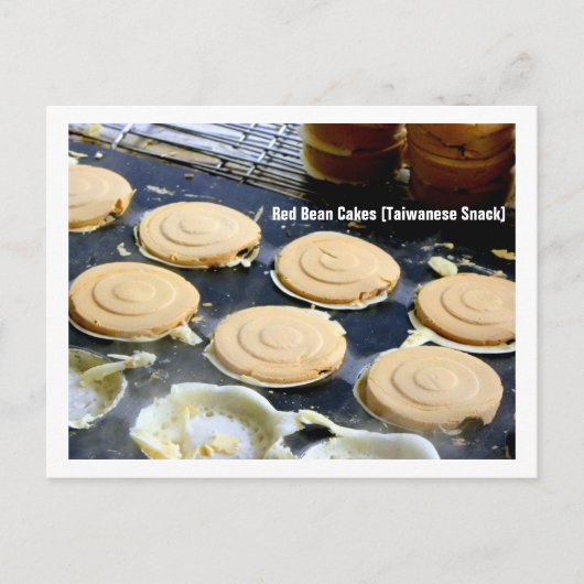 Taiwanese impressie/roodbruinkoeken 紅 餅 briefkaart (Voorkant)