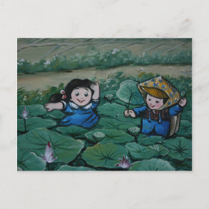 Taiwanese kinderen in de luivijver briefkaart