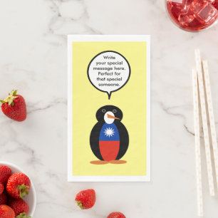 Taiwanese of Chinese pratende mevrouw Pinguïn pers Servet