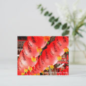 Taiwanese onderdrukking/gebeden op rode lampions briefkaart (Staand voorkant)